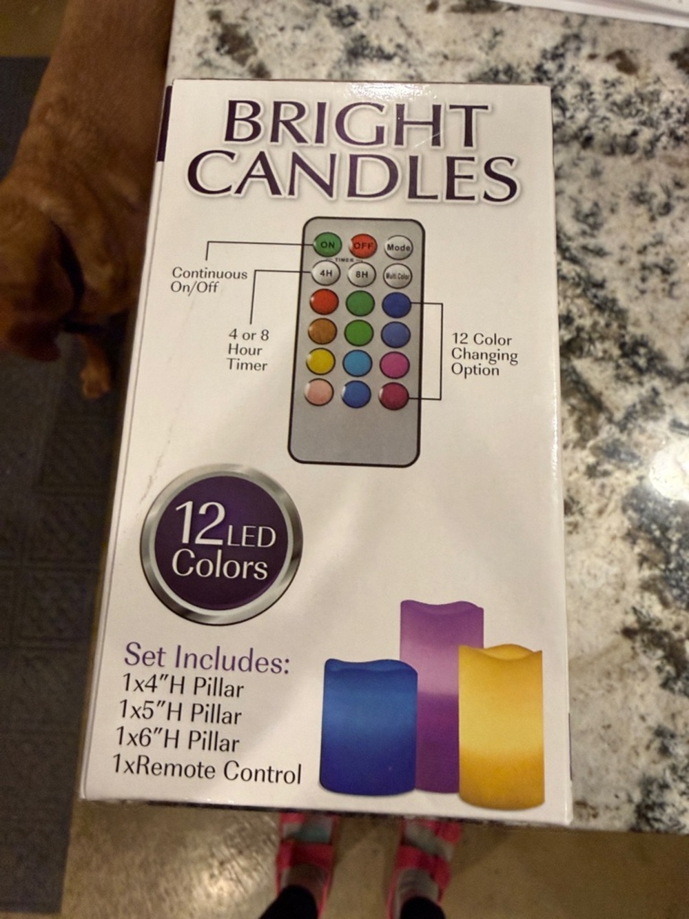 Flameless Color-Changing LED Candles - Purple/Blue/Yellow - Picture 3 of 3